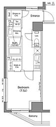 ザ・パークハビオ神楽坂香月 1Kの間取図画像
