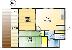 真ハイム 2DKの間取図画像