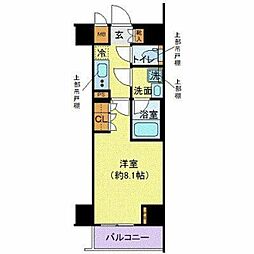 JR山手線 田町駅 徒歩12分の賃貸マンション 6階1Kの間取り