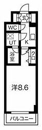 スパシエトラッド門前仲町 1Kの間取図画像