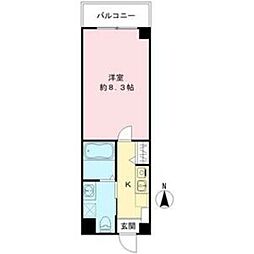 HRFRONTREGAL平野 1Kの間取図画像