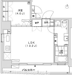 グランディオール広尾テラス 1LDKの間取図画像