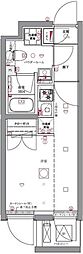 ユリカロゼAZ亀有 4階ワンルームの間取り