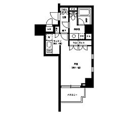 パークキューブ神田 13階1Kの間取り
