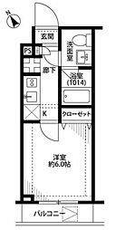 プレール・ドゥーク上池袋 1Kの間取図画像