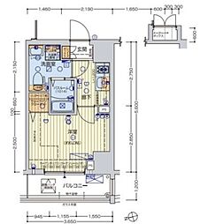 レオンコンフォート池田山 3階1Kの間取り