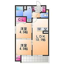 Onekishiwada 2LDKの間取図画像