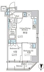 ParkAxis菊川StationEast 2LDKの間取図画像
