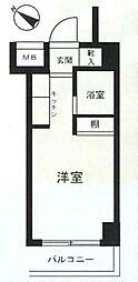 スカイコート品川6 ワンルームの間取図画像