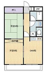ウイングヒルズ 2DKの間取図画像