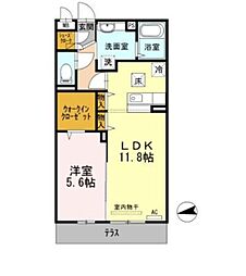 グランジュテ 1LDKの間取図画像