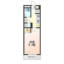 レジデンス 1Kの間取図画像