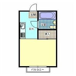 美樹・ハイツ 1Kの間取図画像