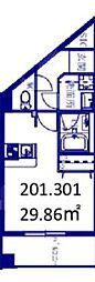 SKビル拾番館 ワンルームの間取図画像