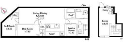 アイメックス北参道 3SLDKの間取図画像