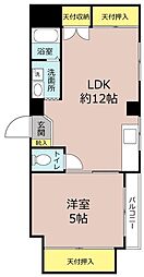 中央ビル 1LDKの間取図画像
