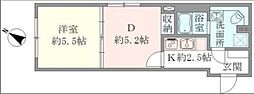 HTピア赤坂 1DKの間取図画像