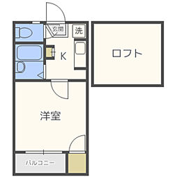 アパートメントNFirst 1Kの間取図画像