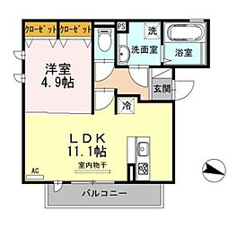 フレアコート 1LDKの間取図画像