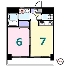 早川ビル 1DKの間取図画像