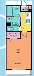 ラメール 1Kの間取図画像