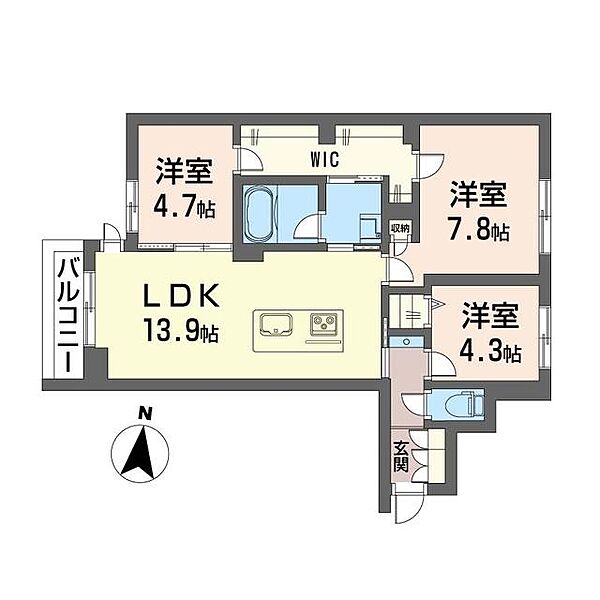 リーベ西落合 00203｜東京都新宿区西落合２丁目(賃貸マンション3LDK・2階・70.11㎡)の写真 その2