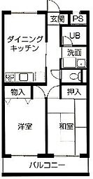 フレグランス 2DKの間取図画像