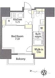 プライムメゾン本郷 5階1Kの間取り