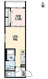 robot home 日進VI(ロボットホーム ニッシンシックス) 1LDKの間取図画像