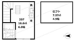 インベスト南蒲田 ワンルームの間取図画像