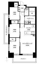 アーバンパーク谷在家 9階3LDKの間取り