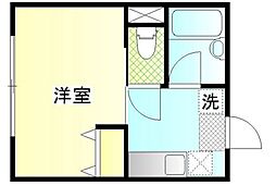 ふる〜る東中野 1階ワンルームの間取り