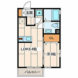 アイパレス 1LDKの間取図画像
