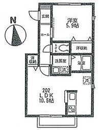 フィカーサS 1LDKの間取図画像