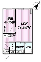 JR青梅線 羽村駅 徒歩10分の賃貸アパート 2階1LDKの間取り