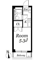 パークアベニュー桜 5階ワンルームの間取り