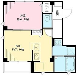 グランフェリシア 1DKの間取図画像