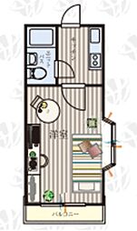 b'CASA上福岡reborn 1Kの間取図画像