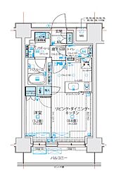 デュオステージ海老名II 1LDKの間取図画像