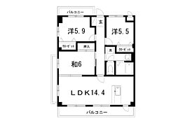 フィネス南川添 3LDKの間取図画像