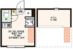 wincrest ワンルームの間取図画像