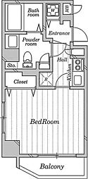 ヤムズキャビン松が谷 1Kの間取図画像