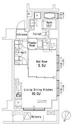 パークアクシス方南町 1LDKの間取図画像