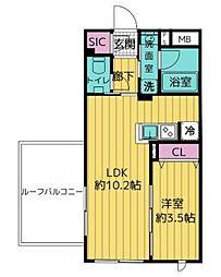 レガシア池袋立教西 4階1LDKの間取り