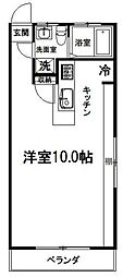 光マンション ワンルームの間取図画像
