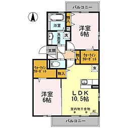 ボナール・K 2LDKの間取図画像