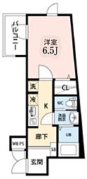 BENOIT中野 2階1Kの間取り