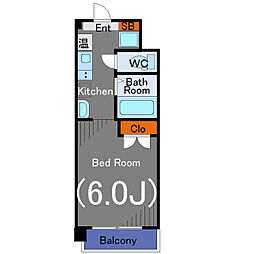 メゾンドジュネス 1階1Kの間取り