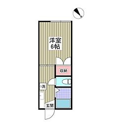 ちとせハイム 1Kの間取図画像