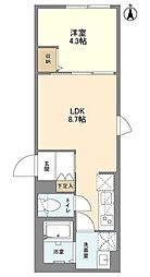 ウェルスクエア笹塚2 3階1LDKの間取り